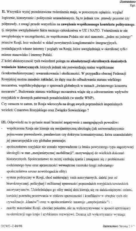 польша документ о политике пророссийской