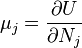 mu_j= frac{partial U}{partial N_j}