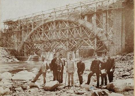 Яремче на будові мосту 1984