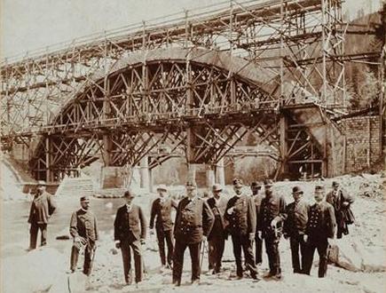 Яремче на будові мосту 1984