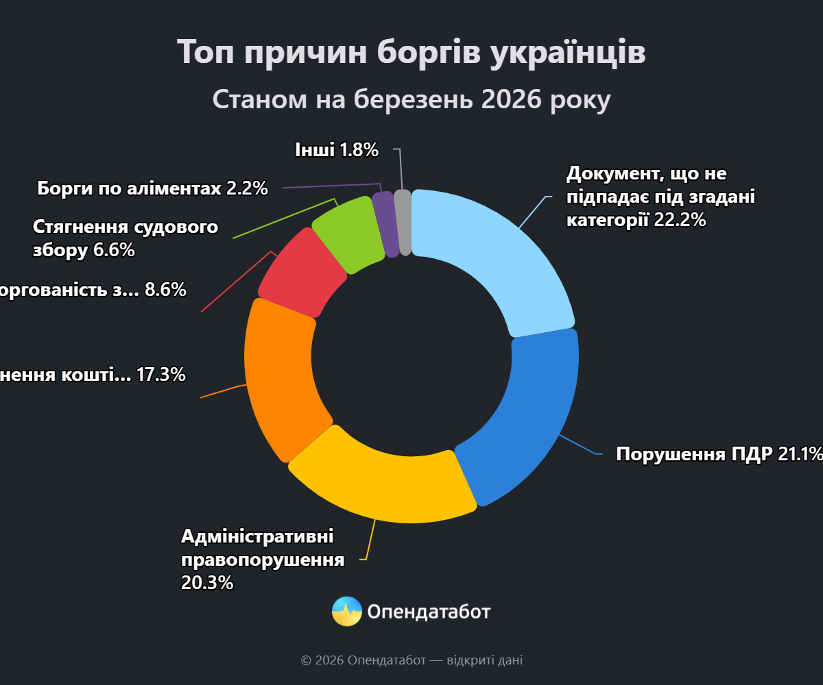 інфографіка: топ причин боргів українців